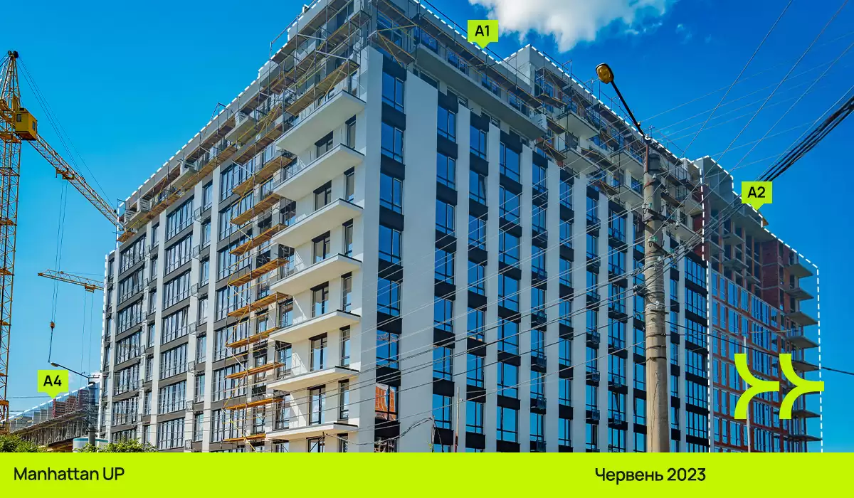 Динаміка будівництва житлового району «Manhattan UP»: березень – жовтень 2023