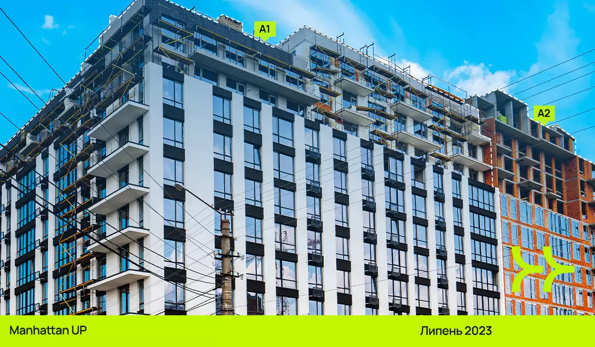Динаміка будівництва житлового району «Manhattan UP»: березень – жовтень 2023