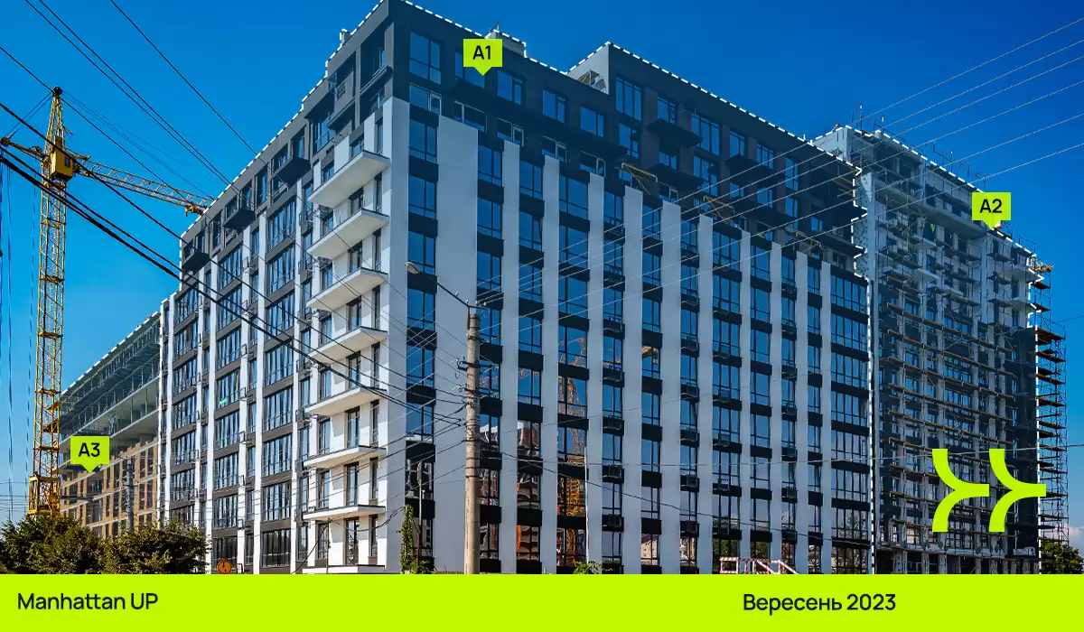 Динаміка будівництва житлового району «Manhattan UP»: березень – жовтень 2023
