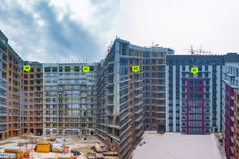Динаміка будівництва житлового району «Manhattan UP»: червень – грудень 2023