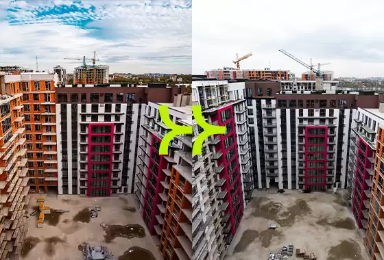 Динаміка будівництва житлового району «Manhattan UP»: жовтень 2023 – березень 2024
