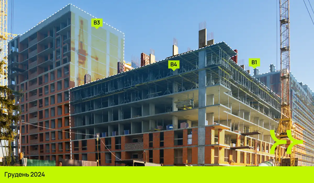 Динаміка будівництва ЖК Manhattan UP: грудень 2024 – квітень 2025