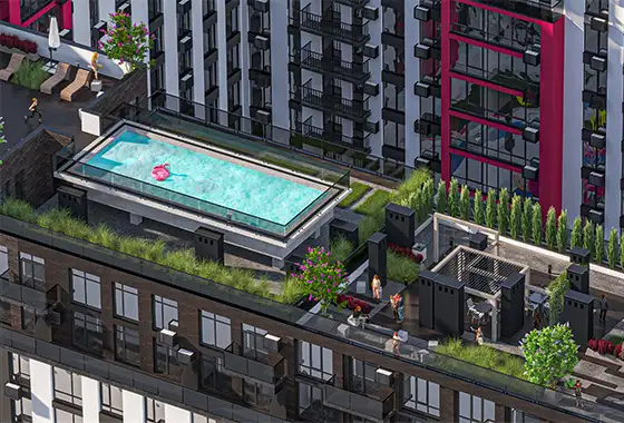 Басейн та лаунж-зони на даху Manhattan UP: преміум простір для відпочинку